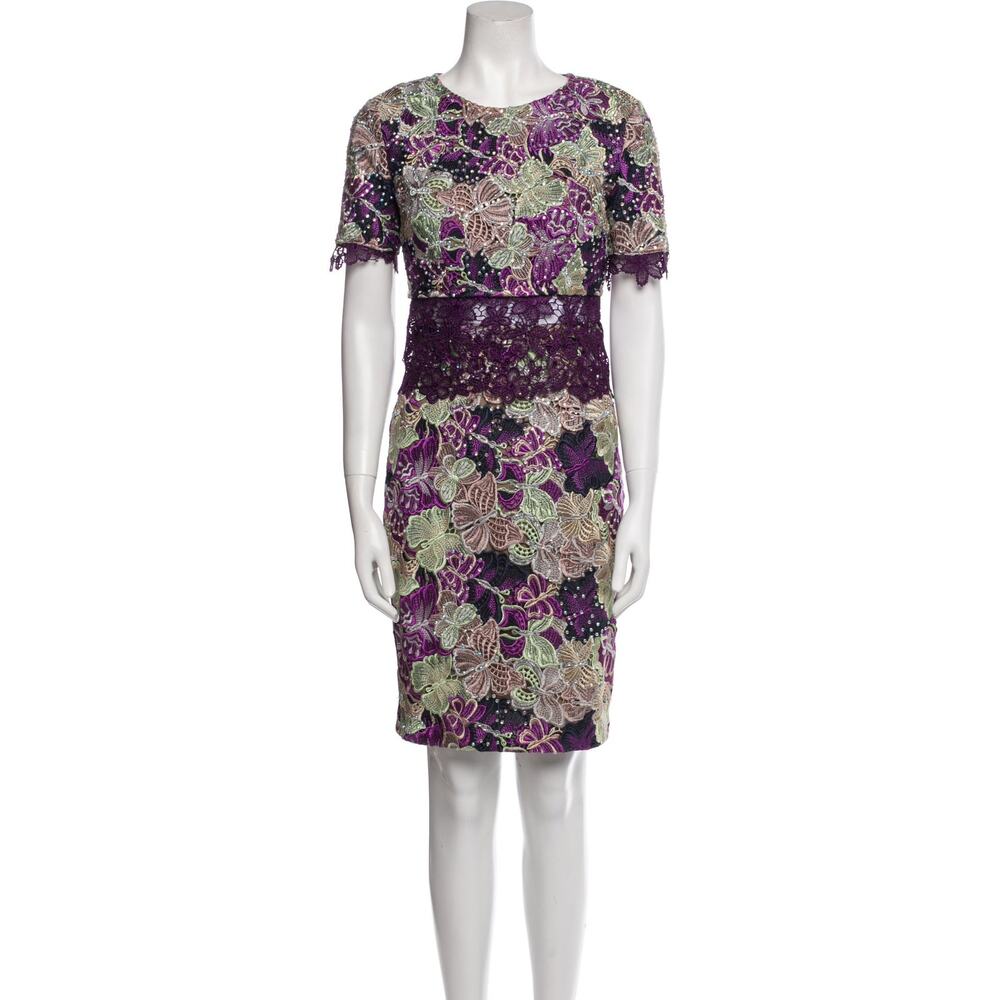 Jovani Embroidered Floral Crystal Embellished 2Piece Top & Skirt Set Sz 2 Small